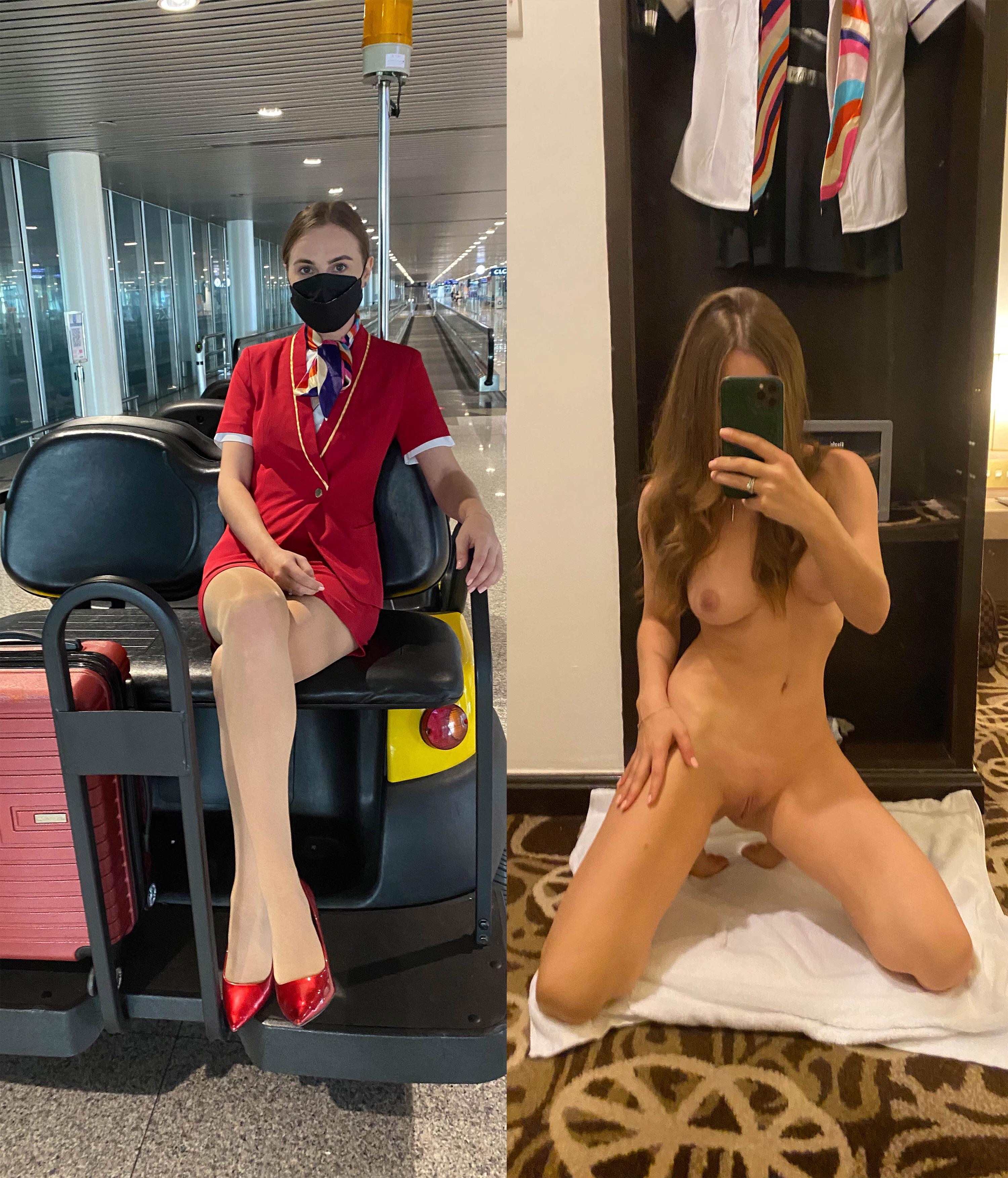 caught up share naked flight attendants photos