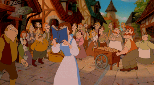 beauty and the beast library gif