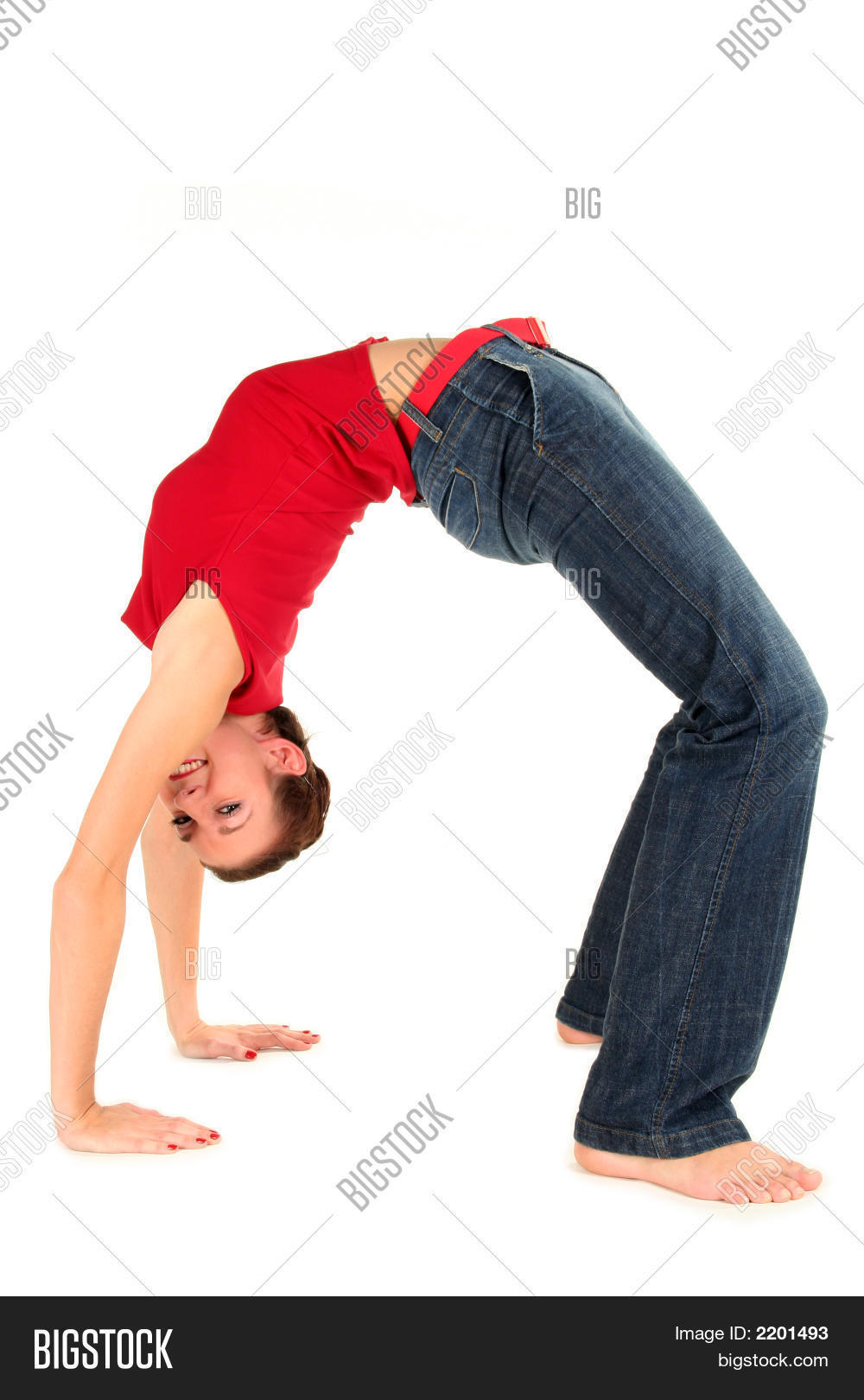 girl bending over backwards