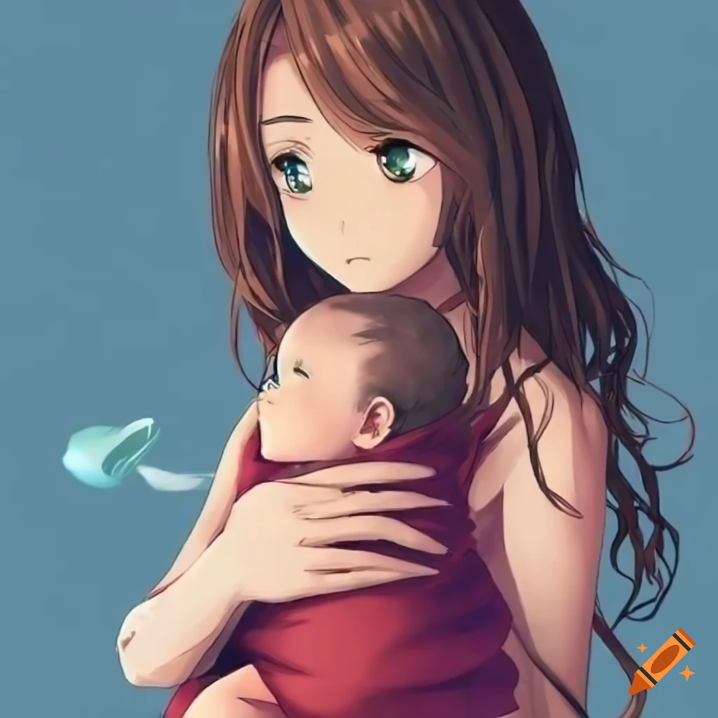 anime mother and baby