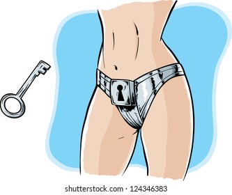 Forced To Wear Chastity Belt explore body