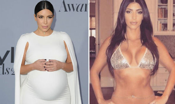 kim kardashian pregnant in bikini