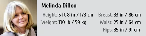 dean casement recommends Melinda Dillon Measurements