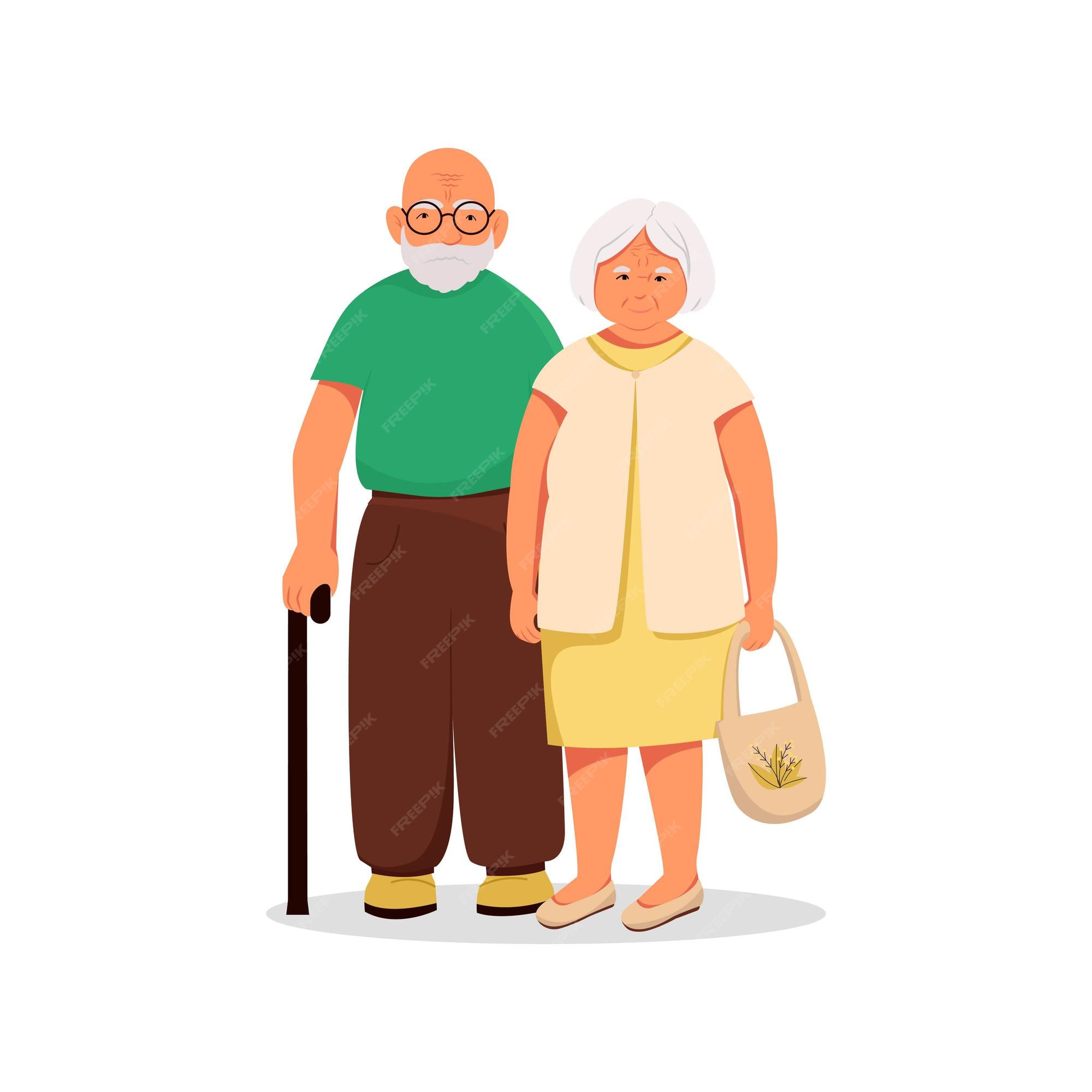 old couples cartoon images