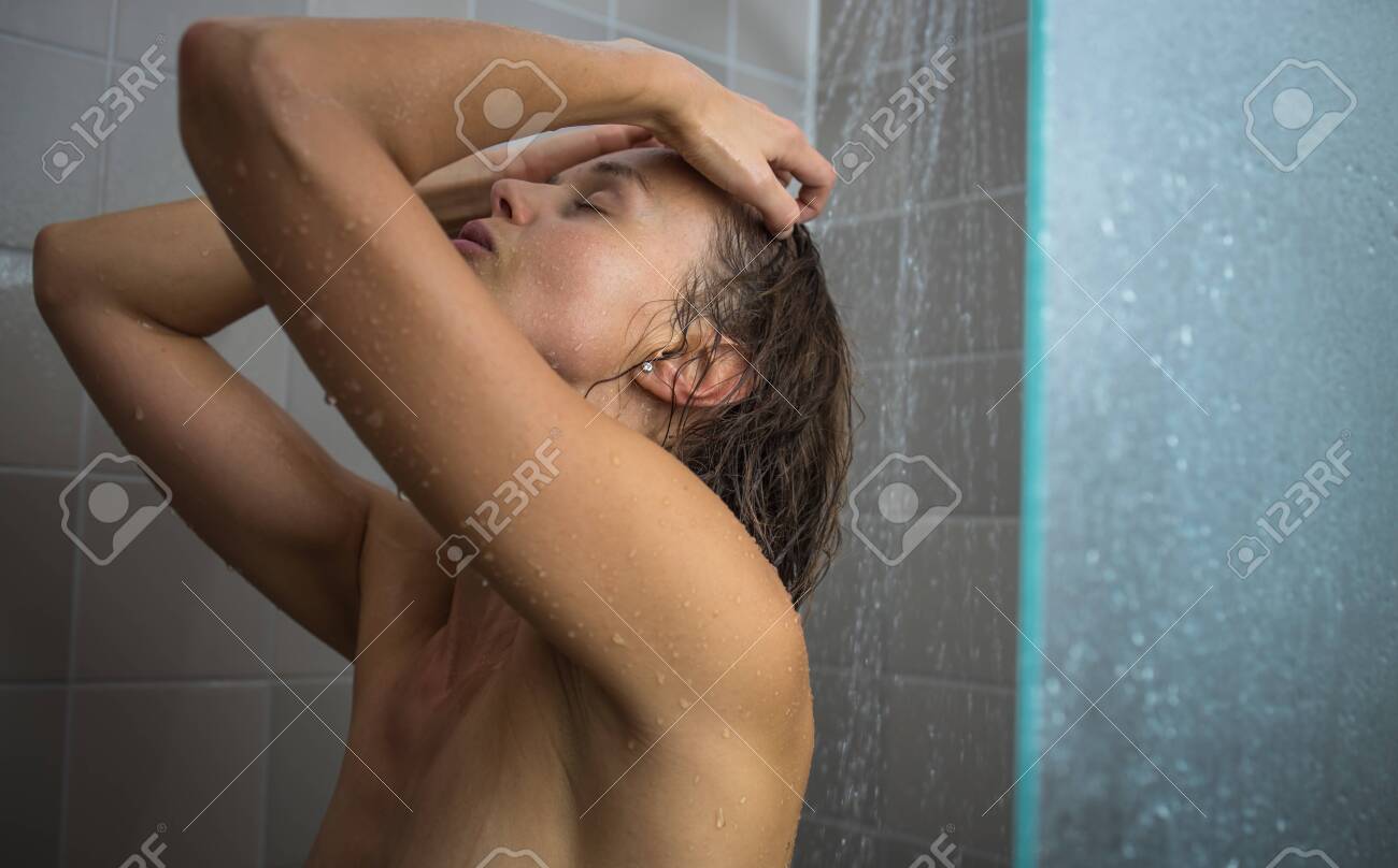 sexy girl taking a shower