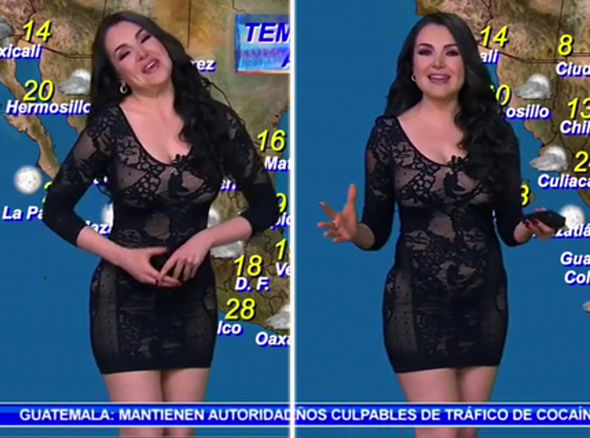 Best of Weather girl see through dress