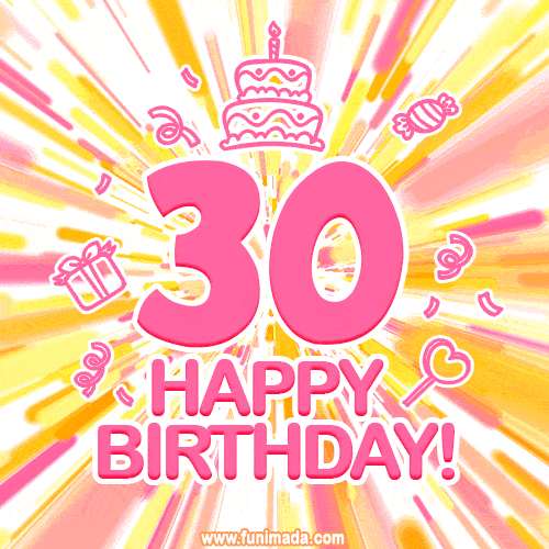 funny happy 30th birthday animated gif