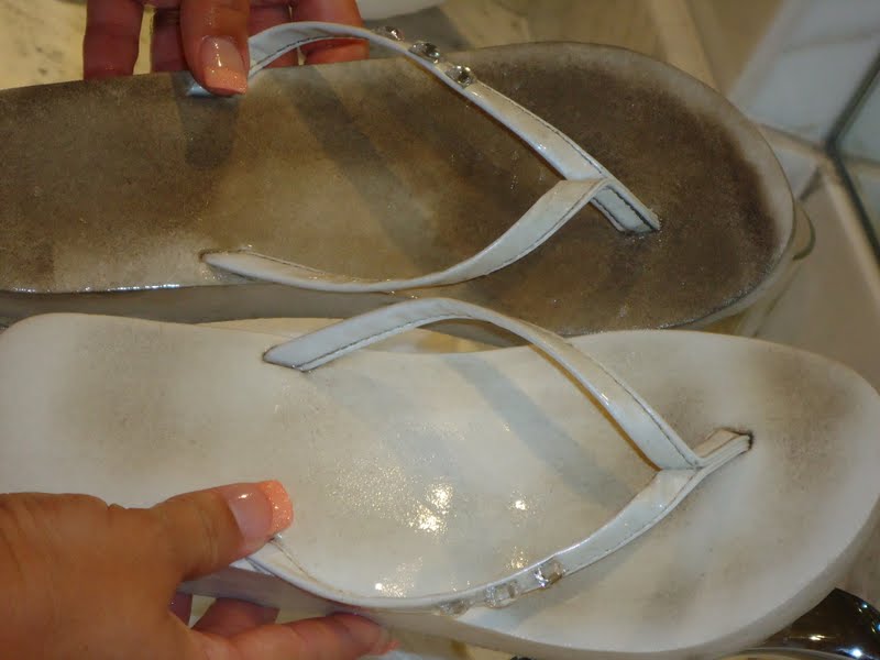 derrick franklin recommends dirty white flip flops pic