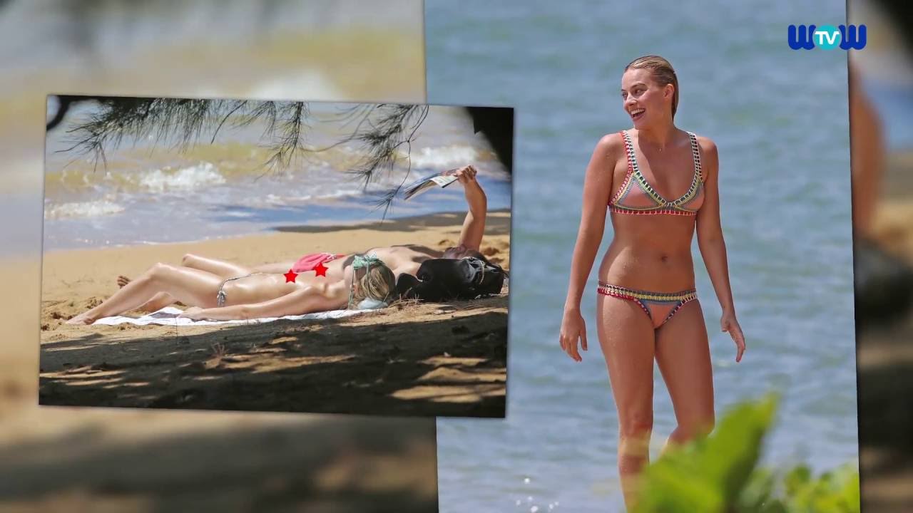 Margot Robbie Topless Beach tittyfucked bowser