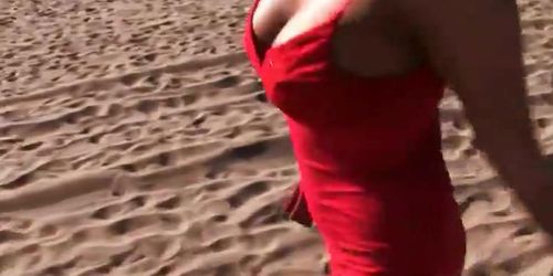 candy eubanks add the red dress on the nude beach porn photo