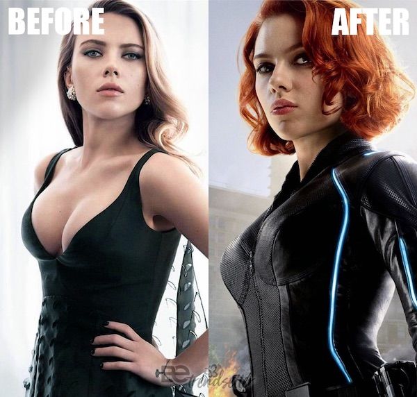 scarlett johansson fake breasts