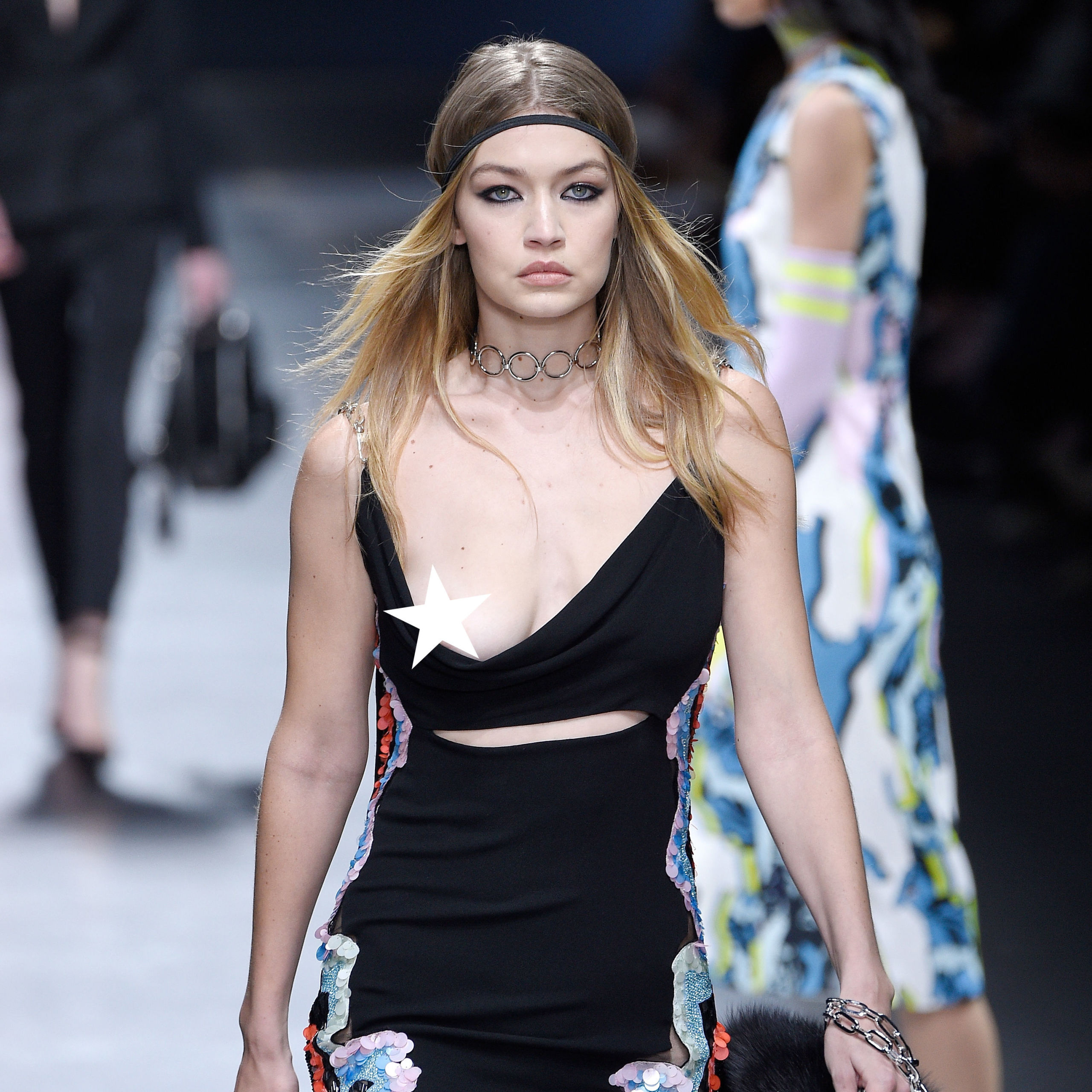 dennis sauve recommends Gigi Hadid Nip Slip Versace