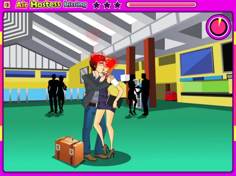 Best of Air hostess kissing game