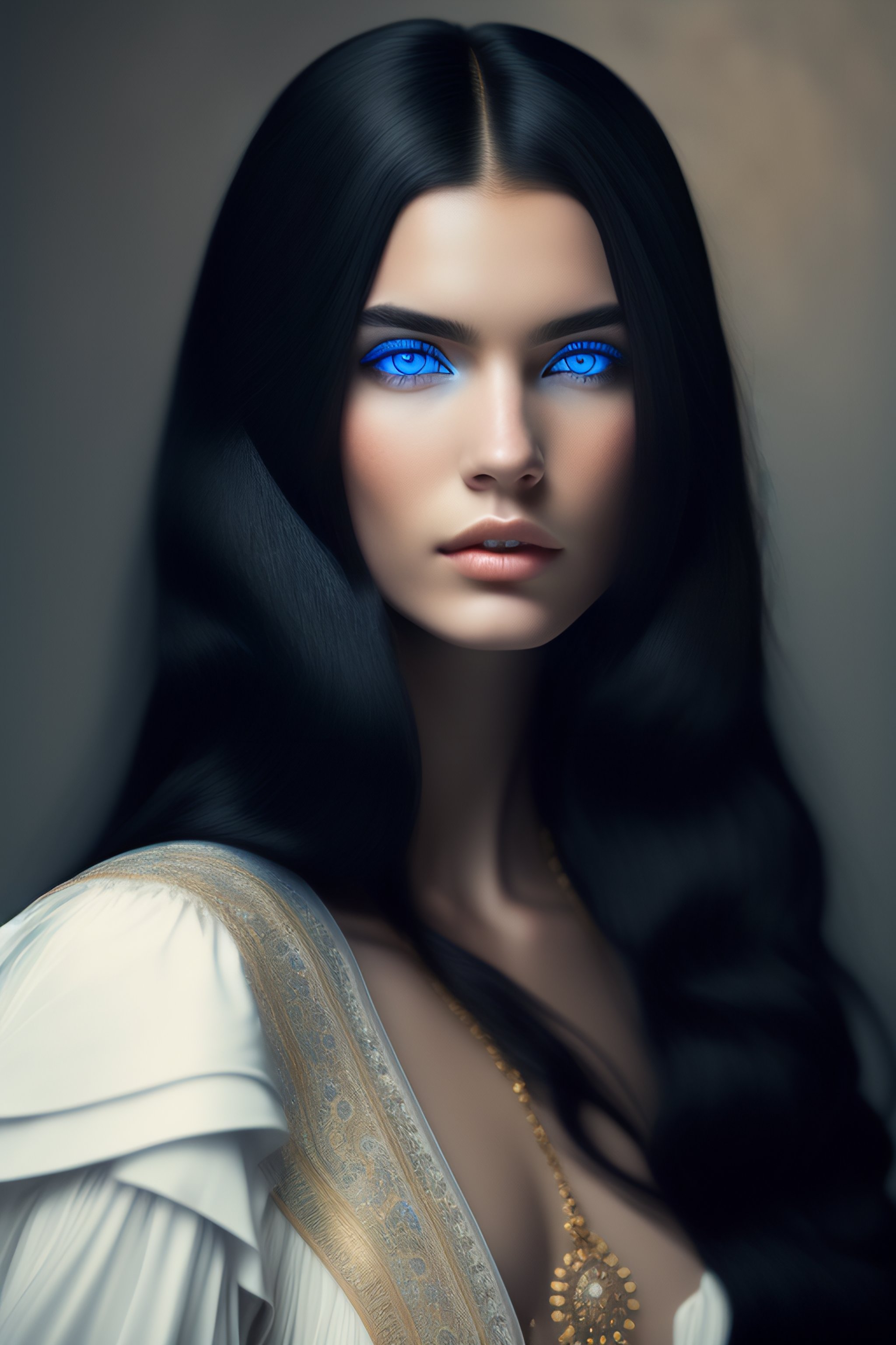 Best of Black hair blue eyes art