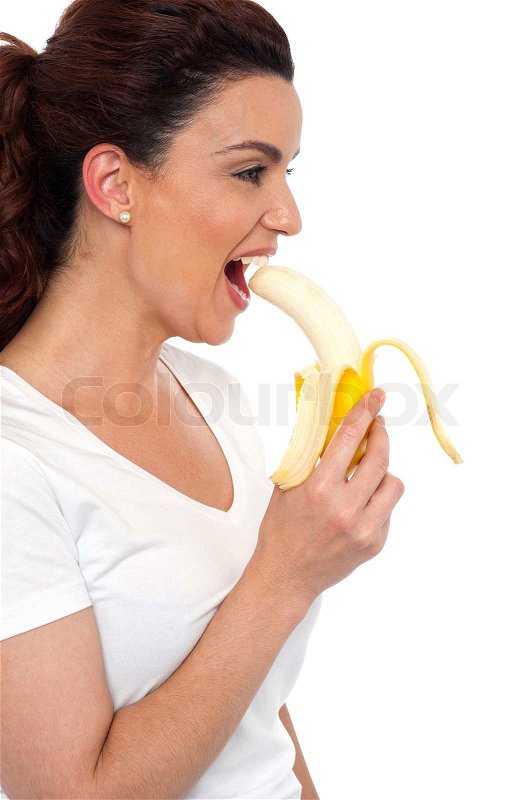 Woman Eating Banana Picture hung men