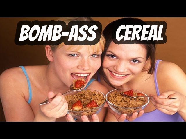 eating cereal out of asshole