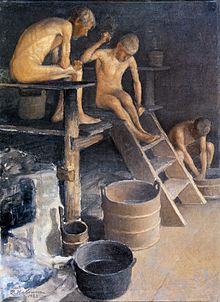 nude family in sauna