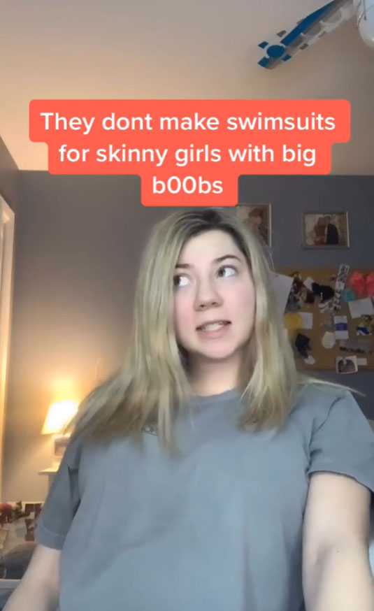 Best of Skinny girl giant boobs