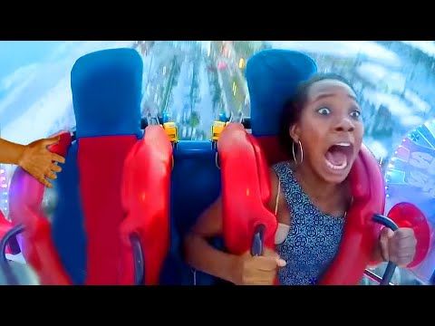 Best of Girl on roller coaster loses shirt
