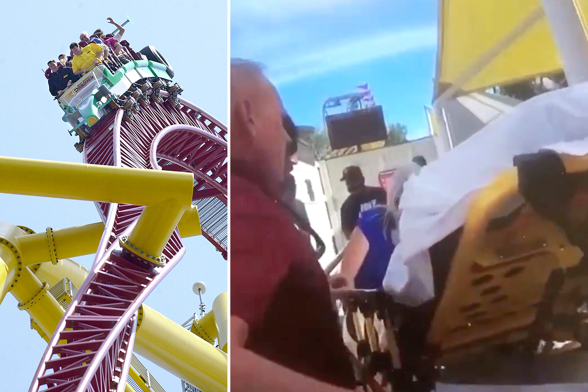 dawn pearce add girl on roller coaster loses shirt photo