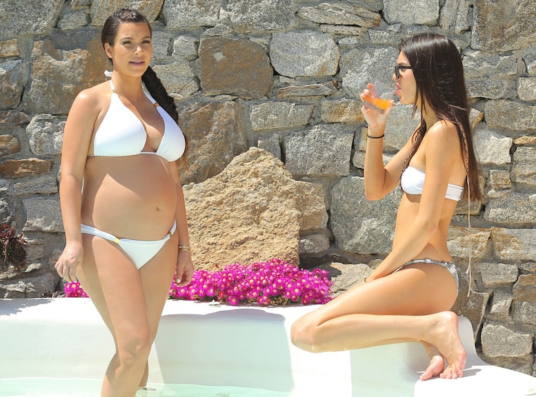 disteni bryant share kim kardashian pregnant in bikini photos