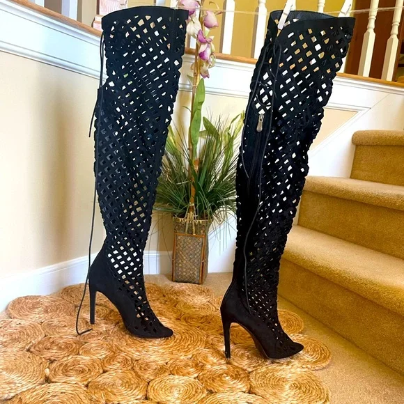 chloe arsenault recommends Knee High Cage Boots