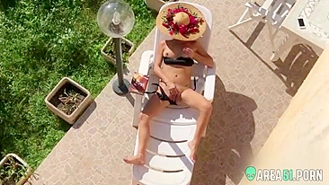 wife caught sunbathing nude